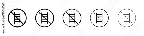 No climbing allowed signs graphic set. trendy stroke line style