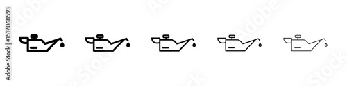 Oil can icon graphic set. trendy stroke line style