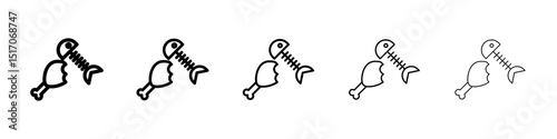 Organic waste icon graphic set. trendy stroke line style