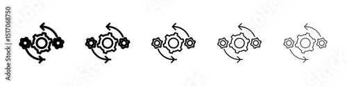 Operation icon graphic set. trendy stroke line style