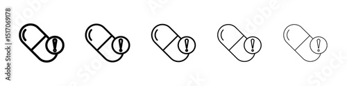 Overdose icon graphic set. trendy stroke line style