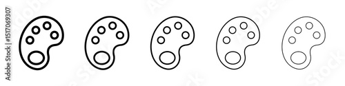 Palette icon graphic set. trendy stroke line style
