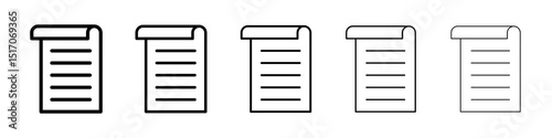 Paper Scroll icon graphic set. trendy stroke line style