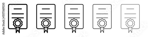 Patented icon graphic set. trendy stroke line style