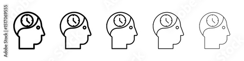 Patience icon graphic set. trendy stroke line style