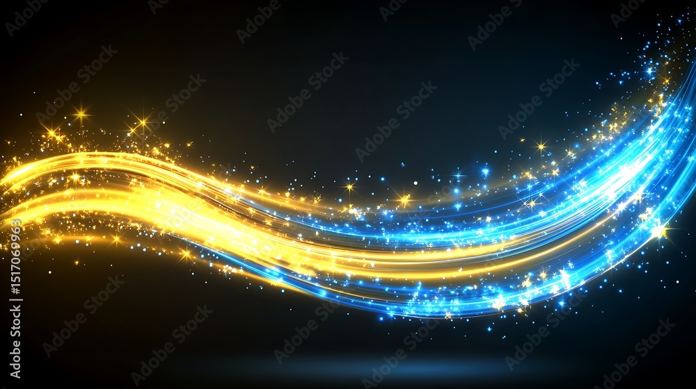 Fototapeta premium Abstract glowing wavy lines (45)