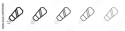 Pepper shaker icon graphic set. trendy stroke line style