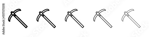 Pick axe icon graphic set. trendy stroke line style