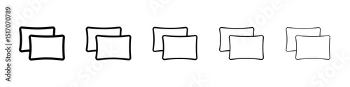 Pillow icon graphic set. trendy stroke line style