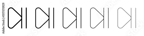 Play pause icon graphic set. trendy stroke line style