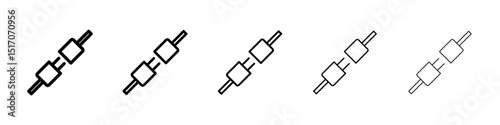 Plug connection icon graphic set. trendy stroke line style