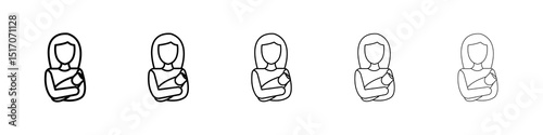 Postnatal care icon graphic set. trendy stroke line style