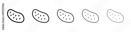 Potato icon graphic set. trendy stroke line style