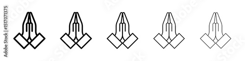 Pray icon graphic set. trendy stroke line style