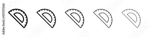 Protractor icon graphic set. trendy stroke line style