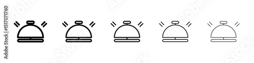 Reception bell icon graphic set. trendy stroke line style