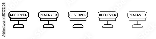 Reserved icon graphic set. trendy stroke line style