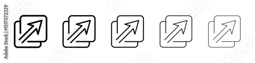 Resize icon graphic set. trendy stroke line style
