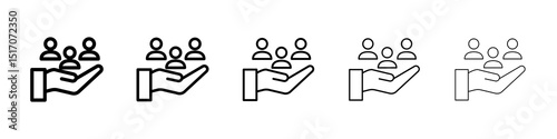 Retention icon graphic set. trendy stroke line style