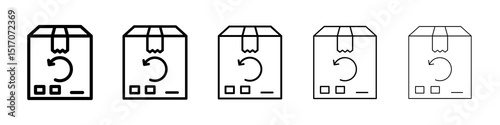 Return purchase icon graphic set. trendy stroke line style