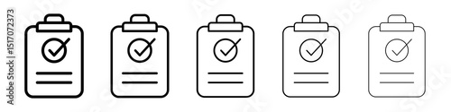 Result icon graphic set. trendy stroke line style