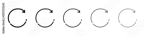 Rotate right icon graphic set. trendy stroke line style