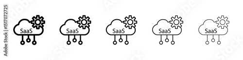 SaaS icon graphic set. trendy stroke line style