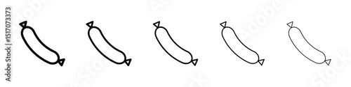 Sausage icon graphic set. trendy stroke line style