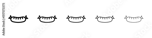 Sausage icon graphic set. trendy stroke line style