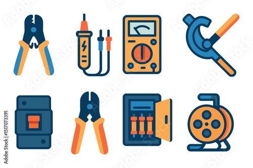 Electric repair icon set