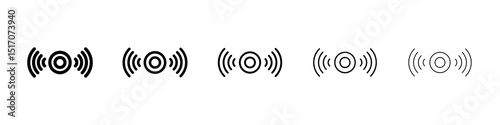Sensor icon graphic set. trendy stroke line style