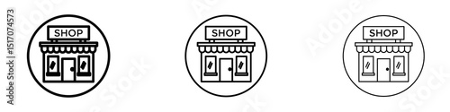 Shop icon graphic set. trendy stroke line style
