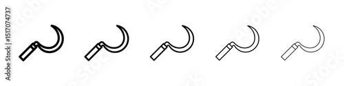 Sickle icon graphic set. trendy stroke line style