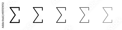 Sigma icon graphic set. trendy stroke line style