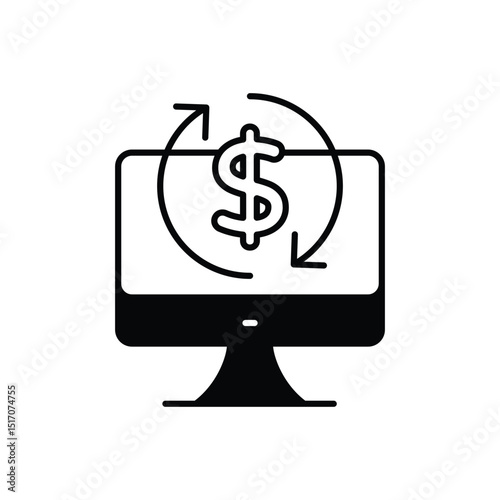 Online Money Earn Icon vector