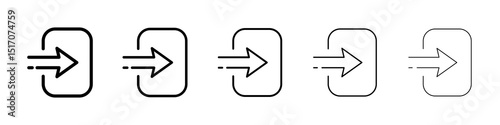 Sign out icon graphic set. trendy stroke line style