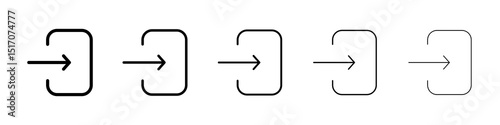 Sign out icon graphic set. trendy stroke line style