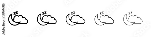 Sleep icon graphic set. trendy stroke line style