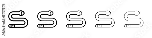 Snake icon graphic set. trendy stroke line style