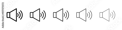 Speaker icon graphic set. trendy stroke line style