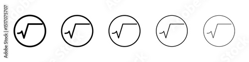 Square root icon graphic set. trendy stroke line style