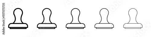 Stamp icon graphic set. trendy stroke line style