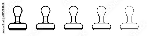 Stamp icon graphic set. trendy stroke line style