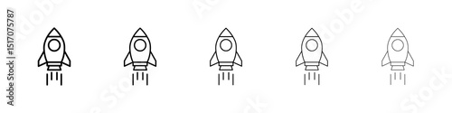Startup icon graphic set. trendy stroke line style