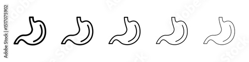 Stomach icon graphic set. trendy stroke line style