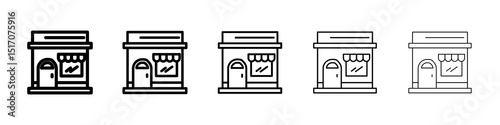 Store icon graphic set. trendy stroke line style