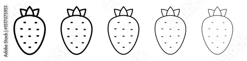Strawberry icon graphic set. trendy stroke line style