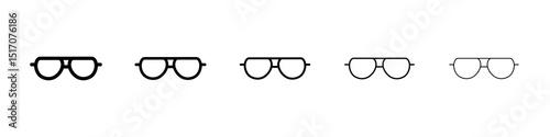 Sunglasses icon graphic set. trendy stroke line style