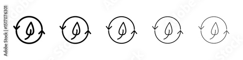Sustainable icon graphic set. trendy stroke line style