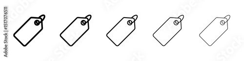 Tag icon graphic set. trendy stroke line style
